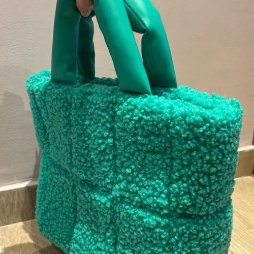Topshop green bouclé textured handbag like new