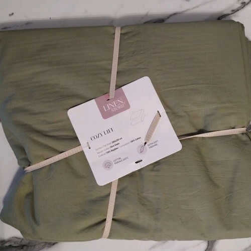 Cotton sheet Linen Storiz Cozy Life olive 280x290 cm new