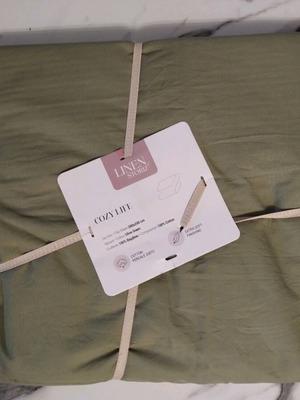 Cotton sheet Linen Storiz Cozy Life olive 280x290 cm new