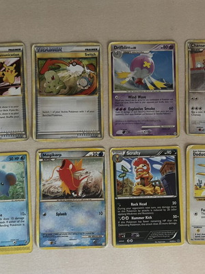Pokemon cards used, set of 8