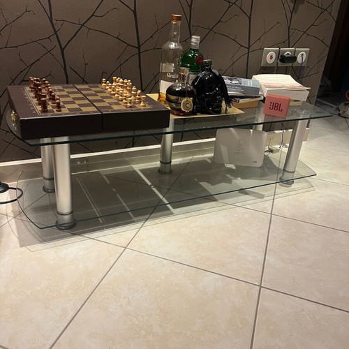 Glass decorative multipurpose table like new