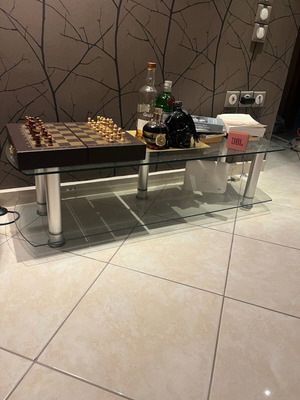 Glass decorative multipurpose table like new