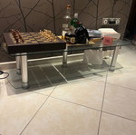 Glass decorative multipurpose table like new