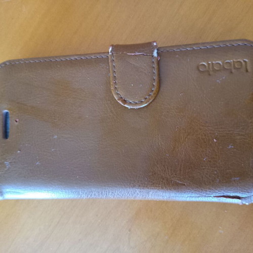 Labato leather phone case book type used 14.5x10 cm