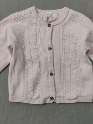 Baby pink knitted cardigan size 12M like new