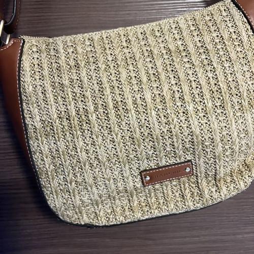 Francinel crossbody bag like new, beige and brown straw