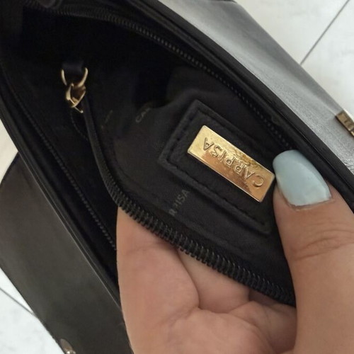 Carpisa Crossbody Shoulder Black Mini Flap Bag Used