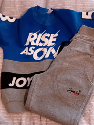 Joyce kids sweatshirt set for 8-year-old boy like new, grey and blue