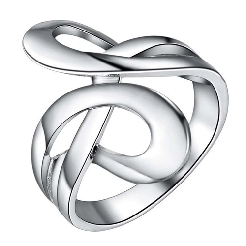 Infinity Friendship Ring for Women new, silver plated metal