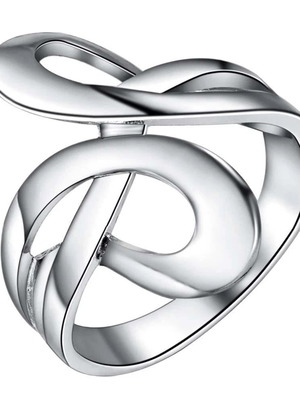 Infinity Friendship Ring for Women new, silver plated metal