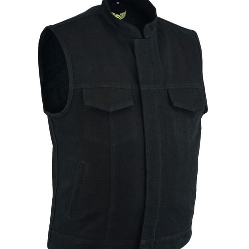 Leatherick Biker Vest Denim black size Large new