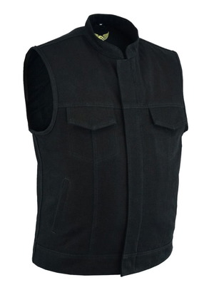 Leatherick Biker Vest Denim black size Large new