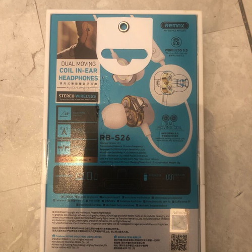 Remax RB – S26 Bluetooth headset new, wireless white