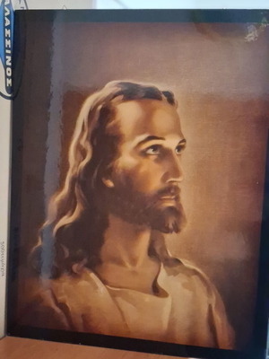 Wooden frame with Jesus face like new, 70x56 cm