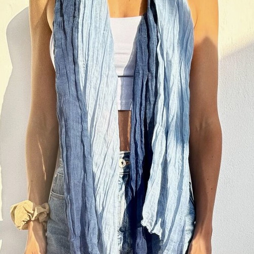 Two-tone scarf pashmina like new, blue and turquoise