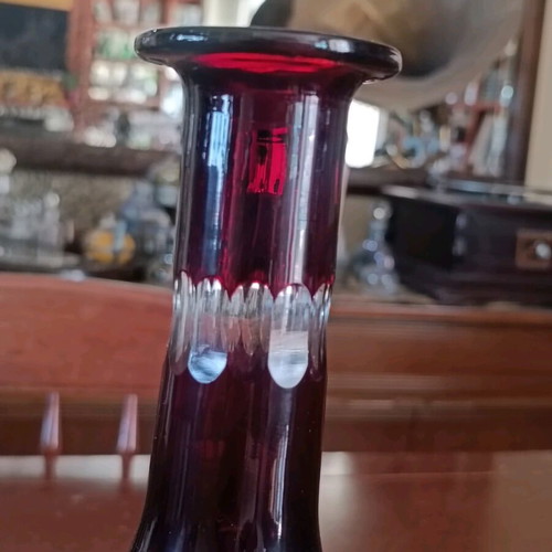 Vintage crystal carafe used, 30 cm height