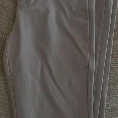 Beige bell-bottom pants new with belt, size XS