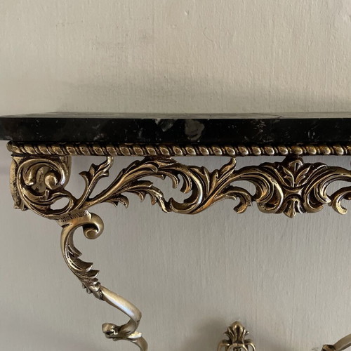 Marble wall shelf used with brass base 54x20x55 cm