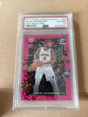 Andre Drummond Detroit Pistons 2017 Panini Donruss Optic Fast Break Pink like new