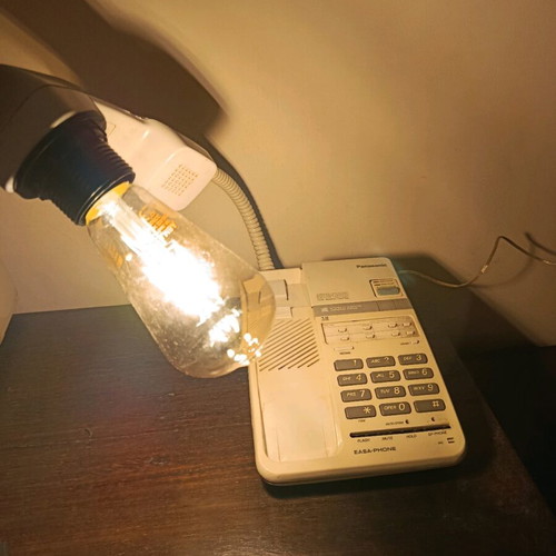 Handmade table lamp custom order made from 1999 telephone