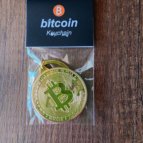 Bitcoin keychain new gold color