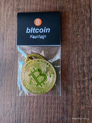 Bitcoin keychain new gold color
