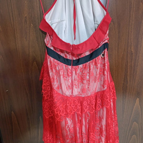 Lynne dress size 40 like new, beige and red