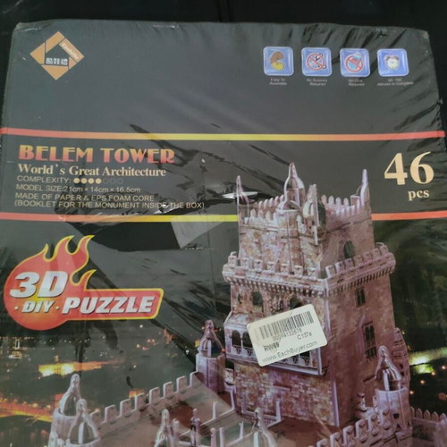 3D DIY Puzzle Belem Tower 46 pieces like new