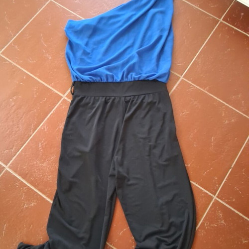 One-piece jumpsuit used, black and blue, size S