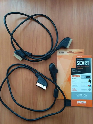 Analog audio and video cables used, scart, din, rca