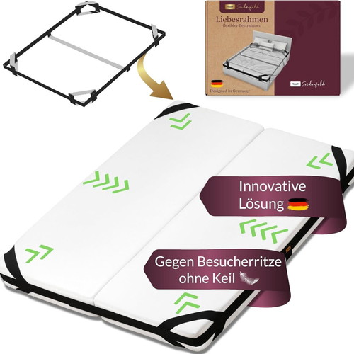 Flexible bed frame for joining two mattresses, new