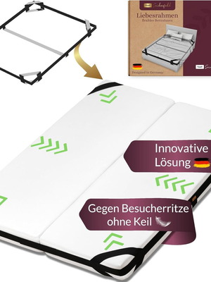 Flexible bed frame for joining two mattresses, new