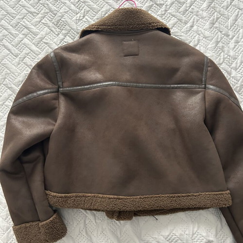 Zara cropped brown plateau jacket like new, size S