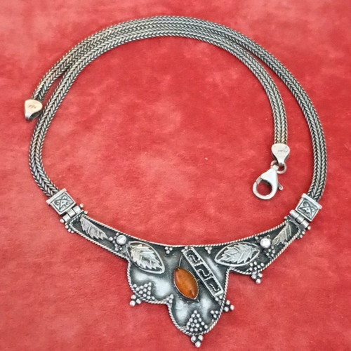 925 Gianniotiko necklace used with amber 40cm