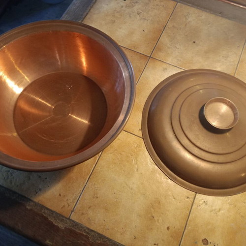 Traditional copper cooking pot unused from dowry