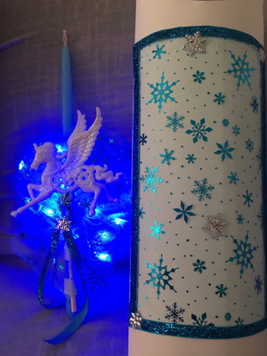 Frozen 2 Candle with Horse and Blue Light New