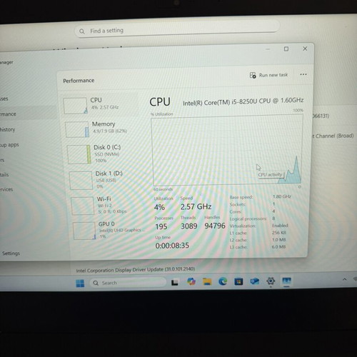Lenovo ThinkPad T480 laptop with Intel Core i5, 8GB RAM, 128GB SSD