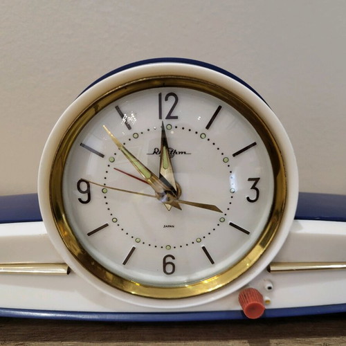 Rhythm table clock used, Japan, rare