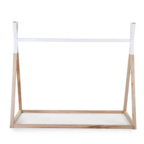 Montessori bed frame with slats like new, wood and white
