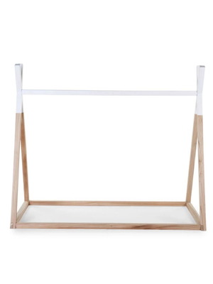 Montessori bed frame with slats like new, wood and white