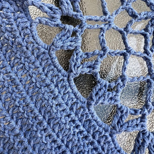 Crochet Halter Crop blue, new, size M