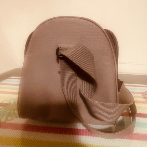 Delsey toiletry bag like new, gray with 2 compartments and shoulder strap