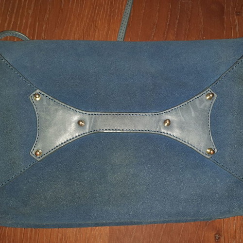 Alexander McQueen crossbody bag used, blue suede