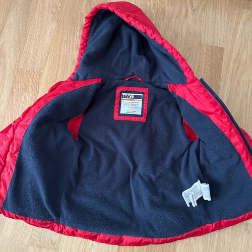Zippy puffer jacket used 12-18 months red with fleece lining