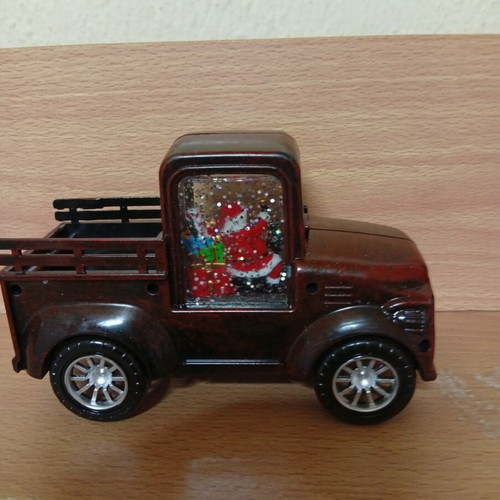 Christmas decorative truck with Santa and snow effect like new