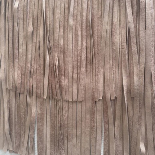 Fringe Skirt beige suede look, like new, fits S-M