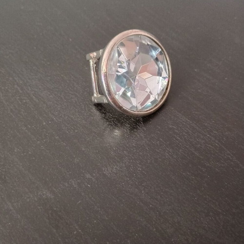 Belt Buckles Silver Metal With Transparent Stone New Adjustable