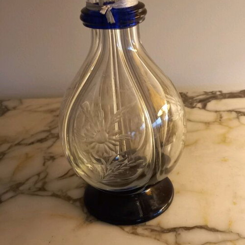 Crystal carafe for 4 different drinks like new, height 30cm
