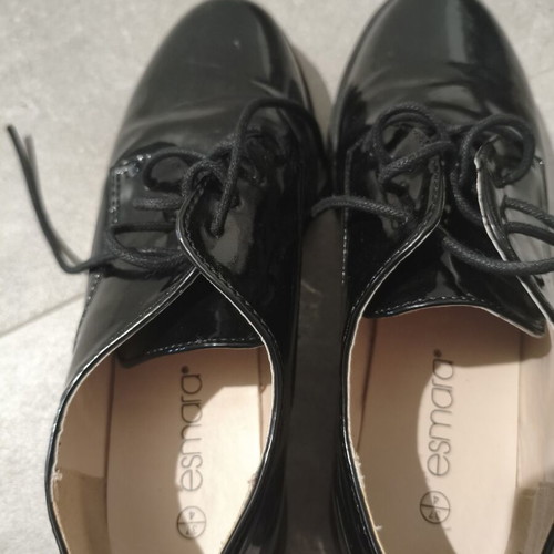 Esmara Oxford shoes black patent leather like new, size 37