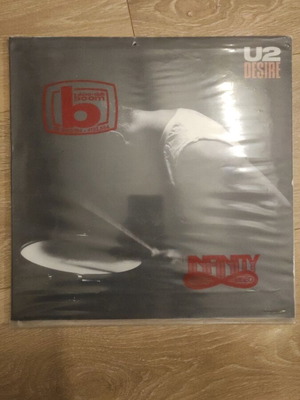U2-Desire vinyl record used with poster and inner sleeve